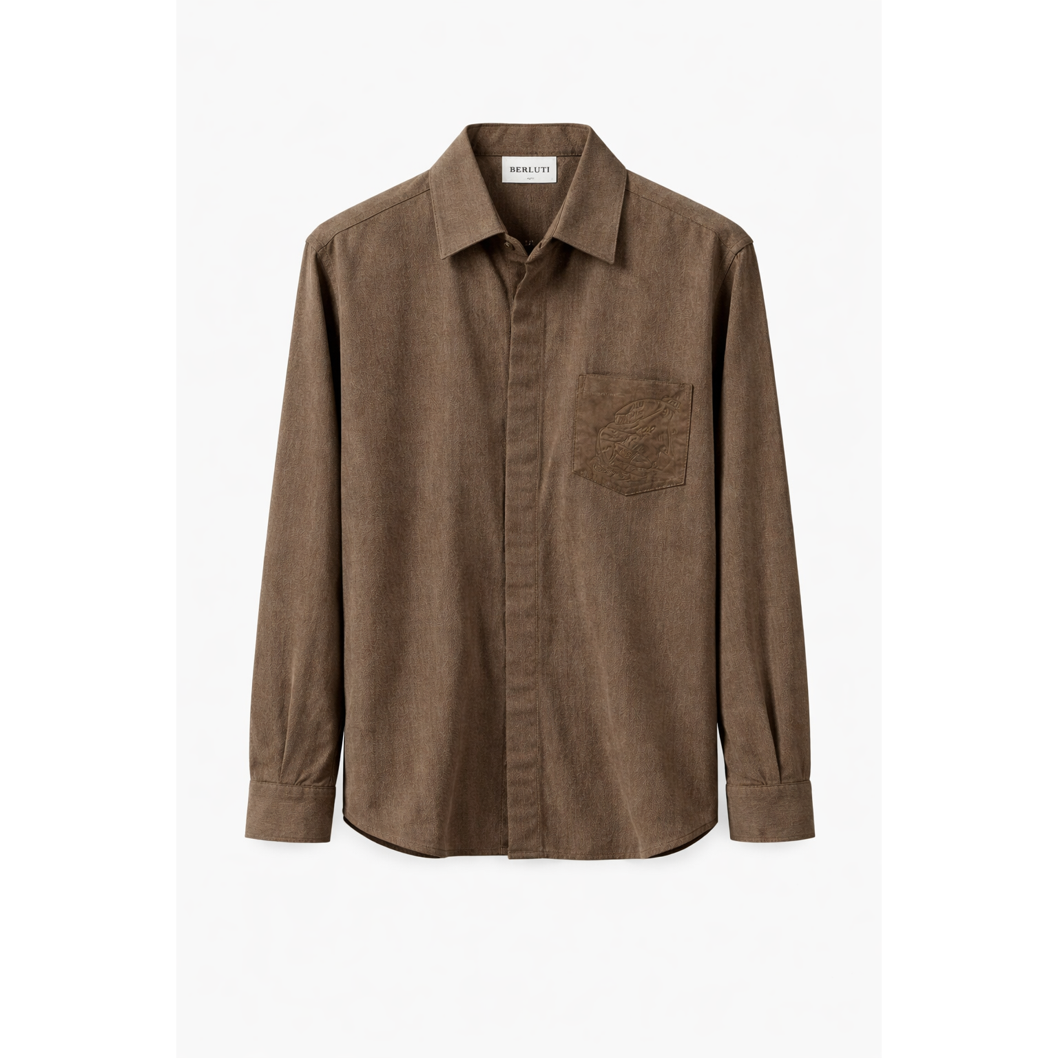 Chemise Berluti - Coton Texturé – Marron Taupe
