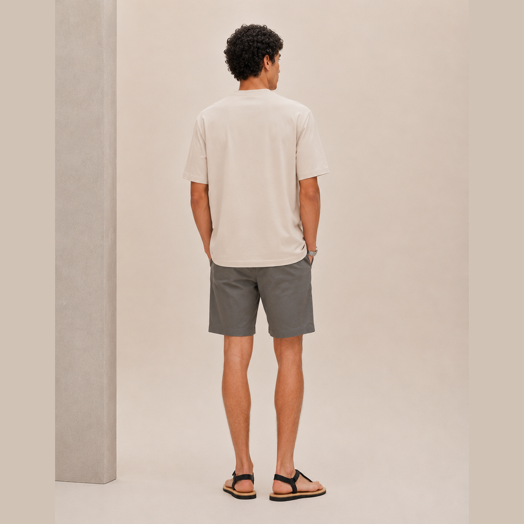 T-Shirt Hermes - Mini patch cuir « H'Cheval » - Beige Grège Clair