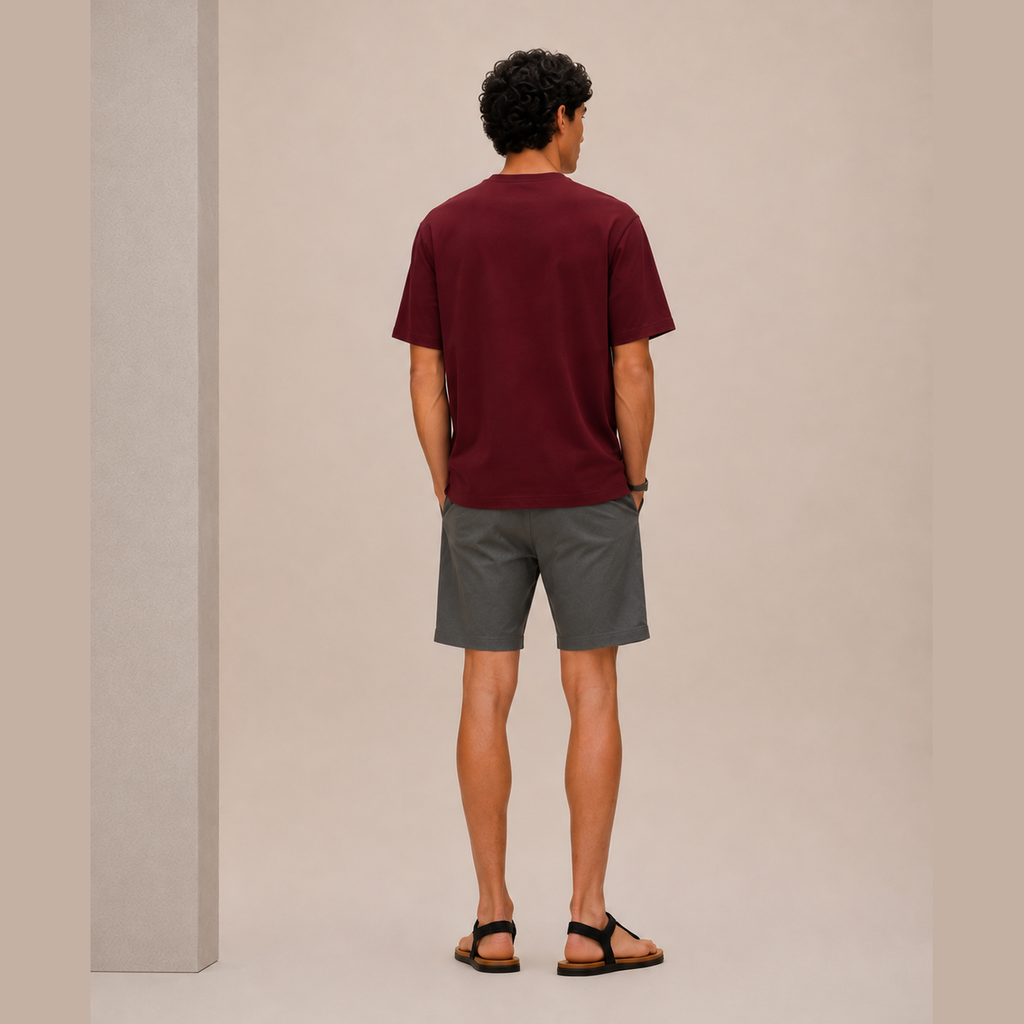 T-Shirt Hermes - Mini patch cuir « H'Cheval » - Bordeaux