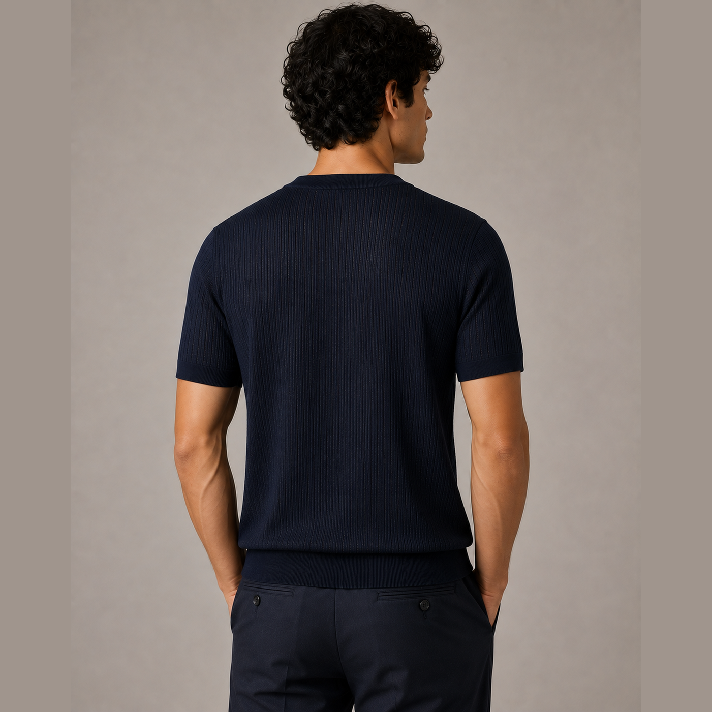 T-Shirt Loro Piana - Lin - Bleu Marine