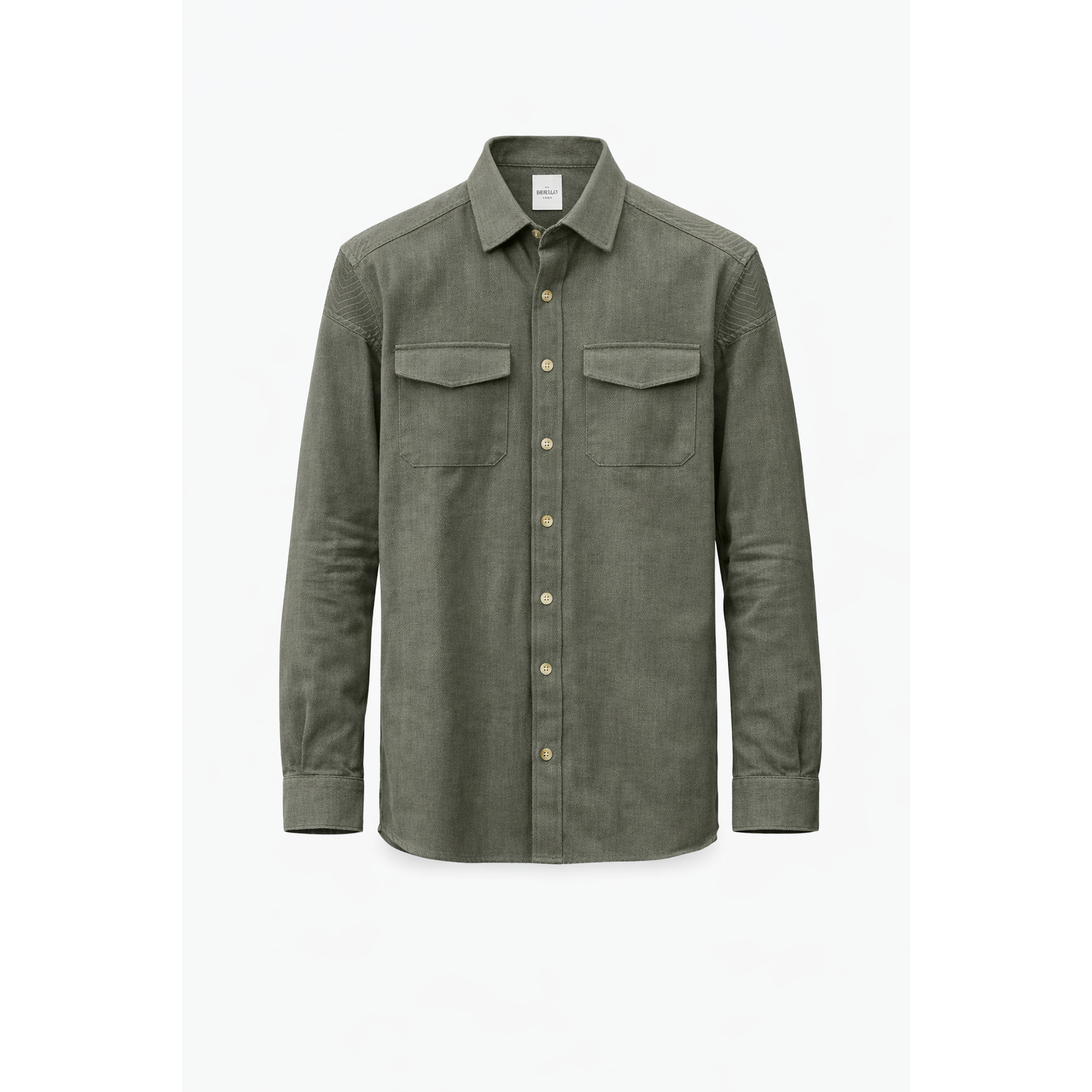 Chemise Berluti en Coton Texturé – Vert Olive