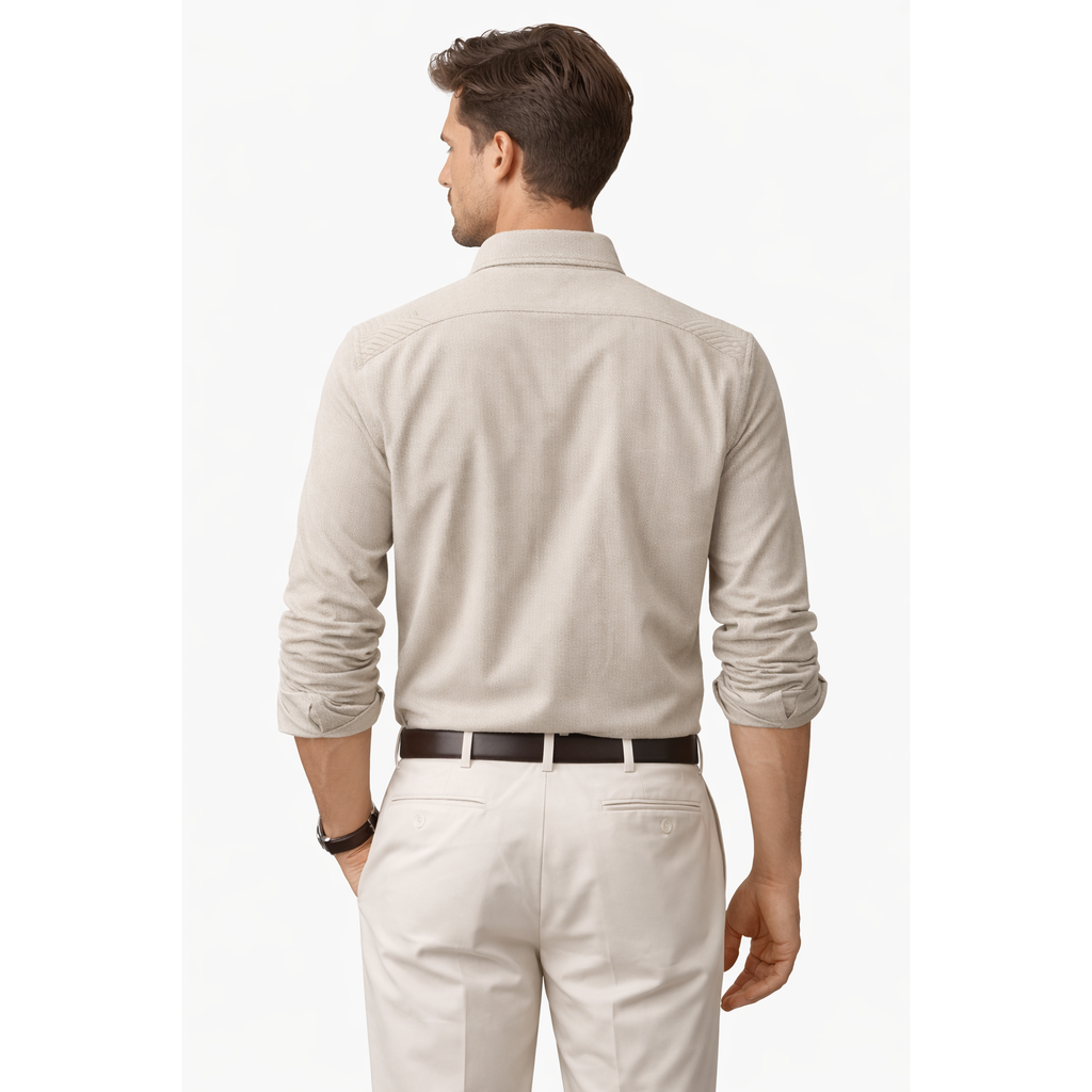 Chemise Berluti - Coton Texturé - Beige Sable
