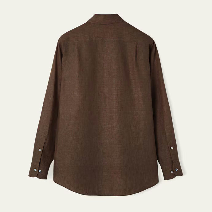 Chemise Loro Piana - André - Lin - Marron