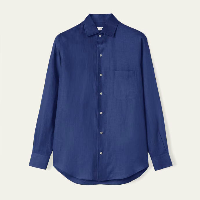 Chemise Loro Piana - André - Lin - Bleu Marine
