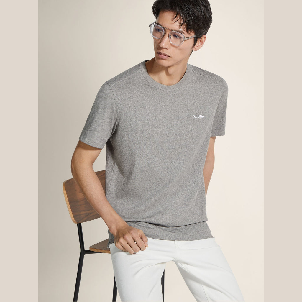 T-Shirt Zegna - Coton - Gris