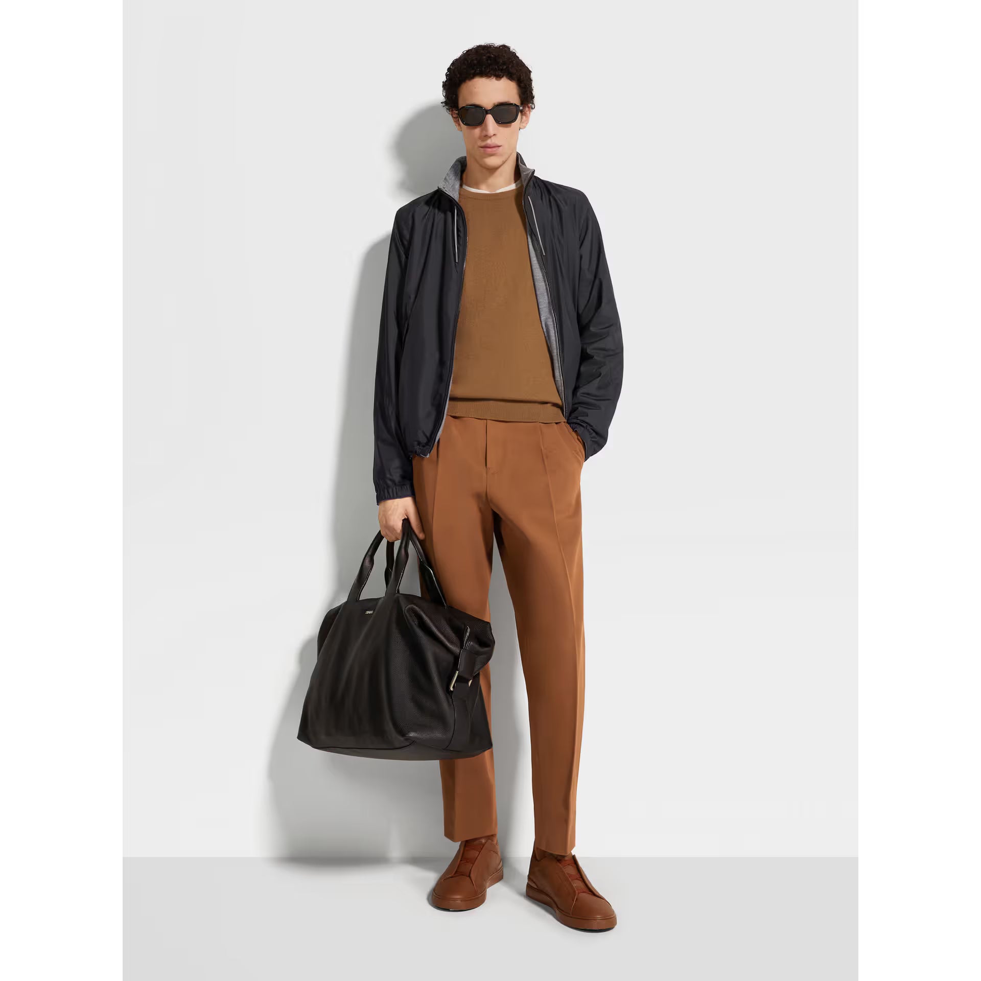 Bomber Zegna - Réversible Brezza en Microfibre - Noir/Gris