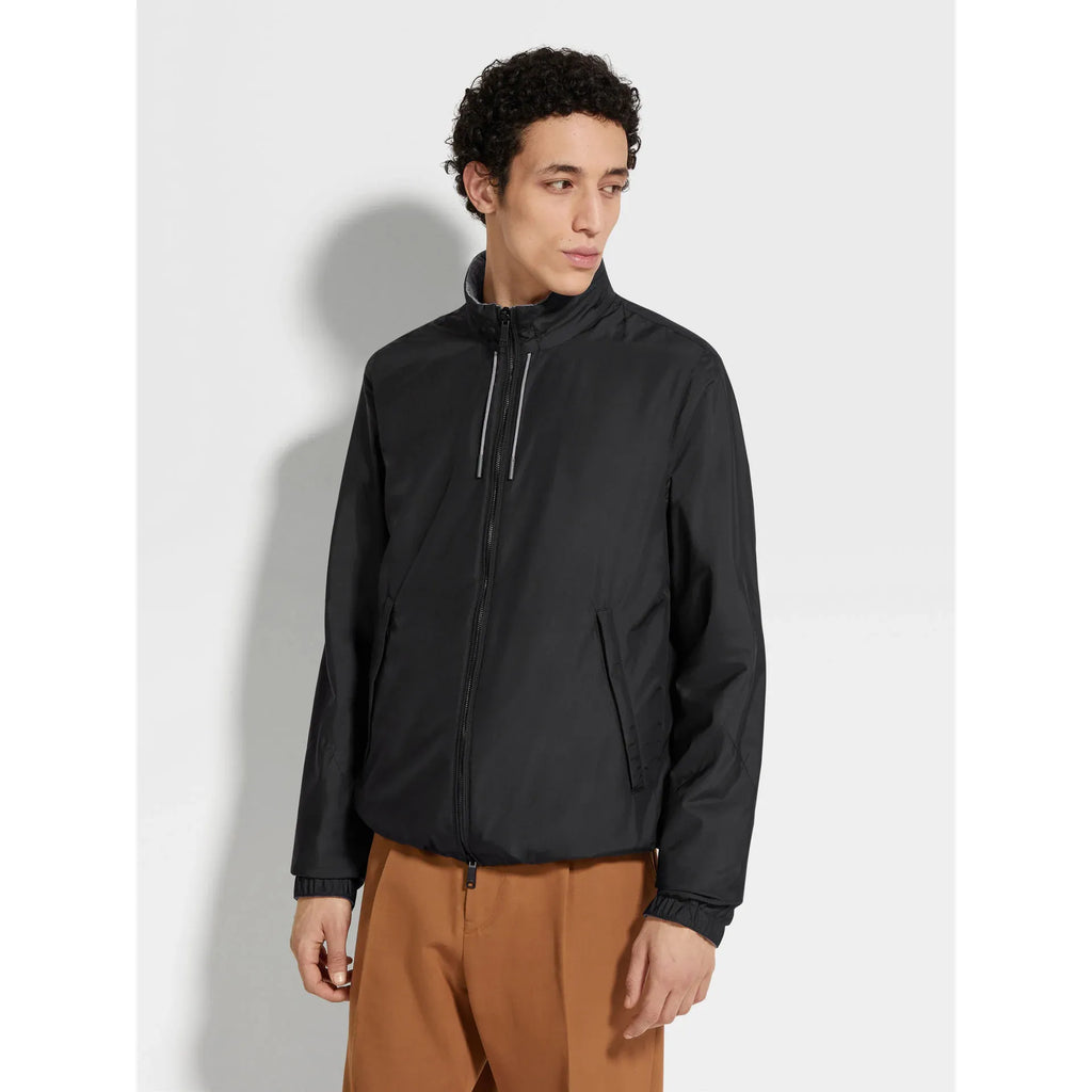 Bomber Zegna - Réversible Brezza en Microfibre - Noir/Gris