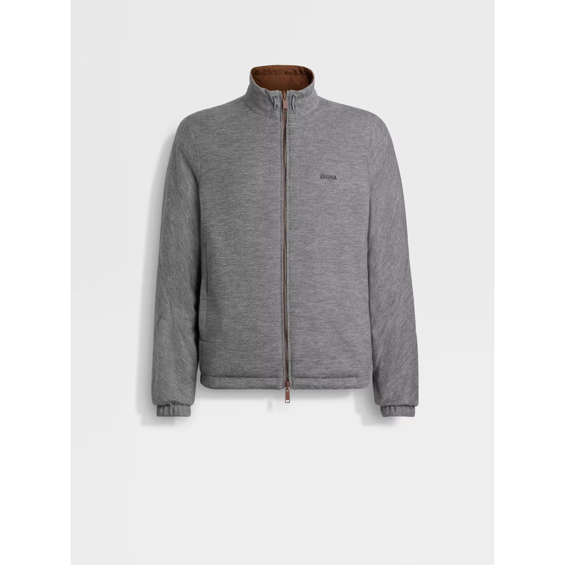 Bomber Zegna - Réversible Brezza en Microfibre - Marron/Gris