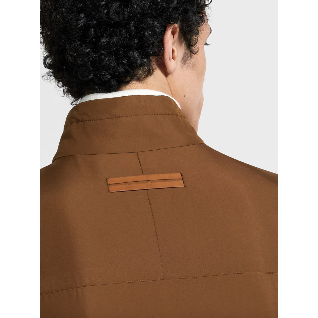 Bomber Zegna - Réversible Brezza en Microfibre - Marron/Gris