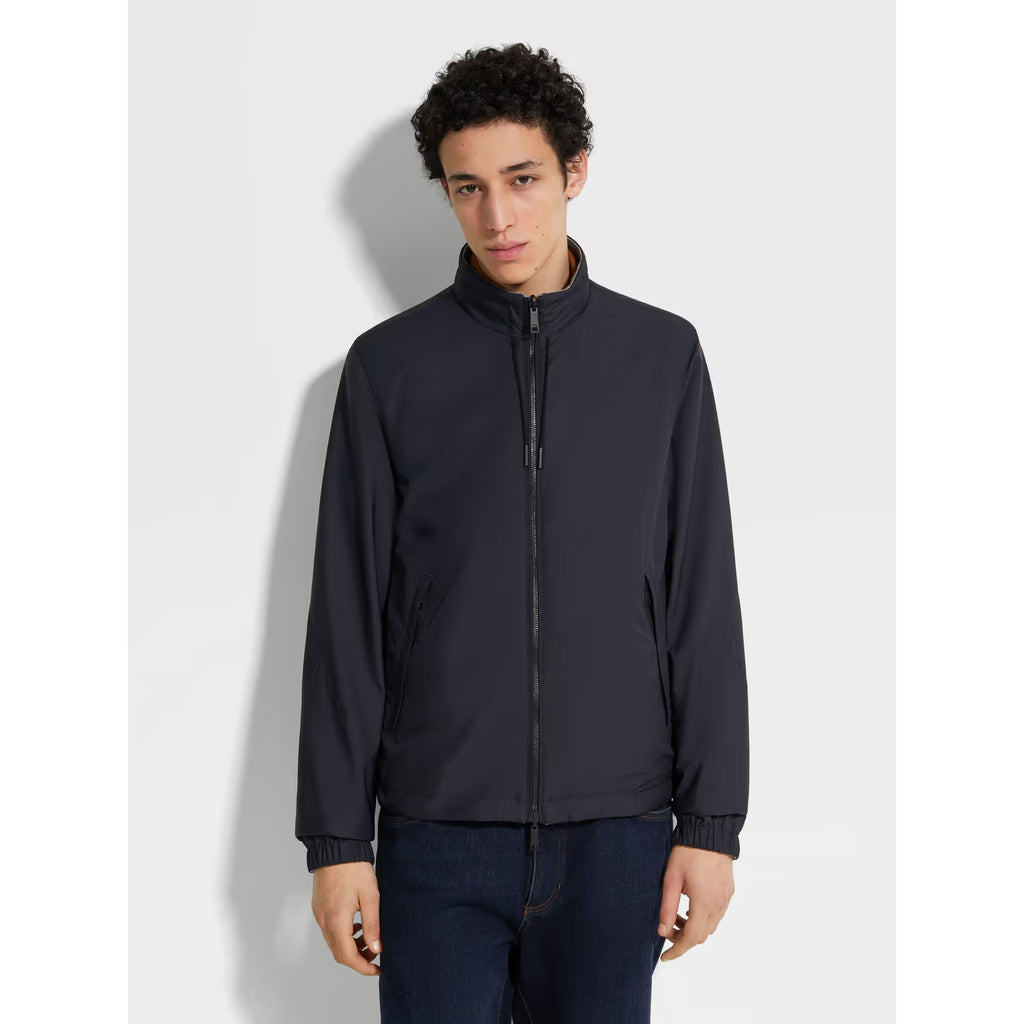 Bomber Zegna - Réversible Brezza en Microfibre - Bleu Marine/Gris