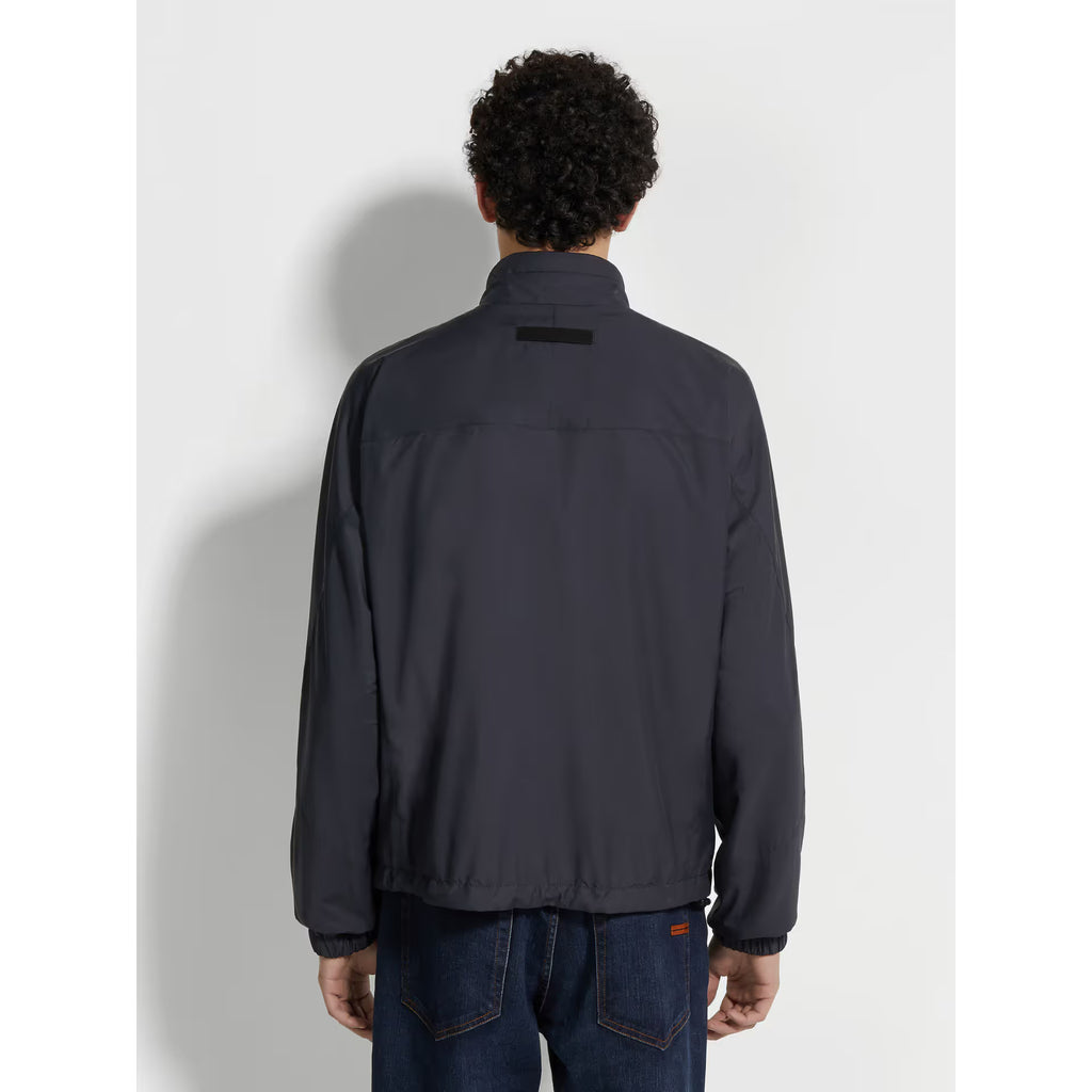 Bomber Zegna - Réversible Brezza en Microfibre - Bleu Marine/Gris