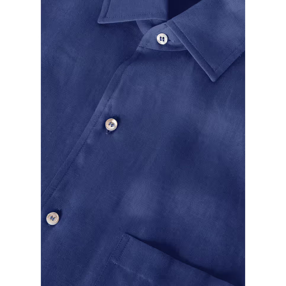 Chemise Loro Piana - André - Lin - Bleu Marine