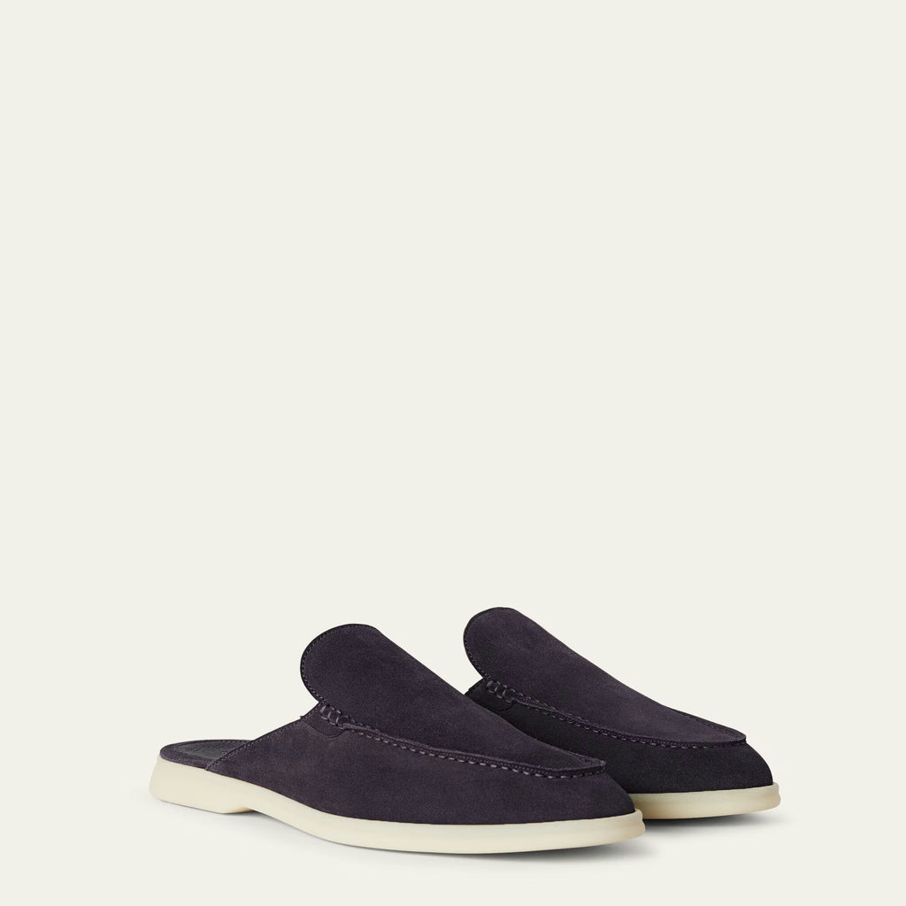 Mules Loro Piana - Walk Suede - Bleu Marine