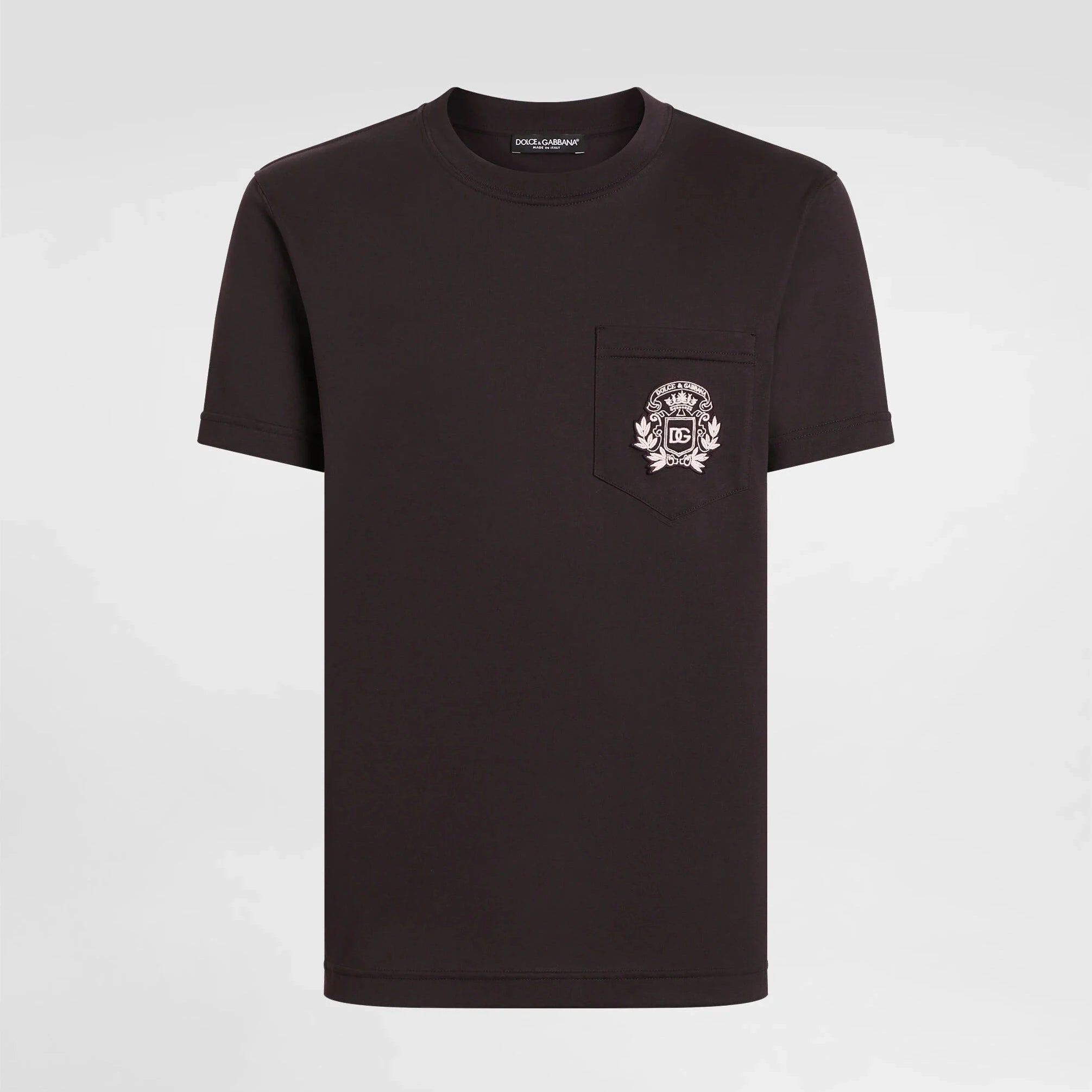 T-Shirt Dolce & Gabbana - Coton à broderie - Marron