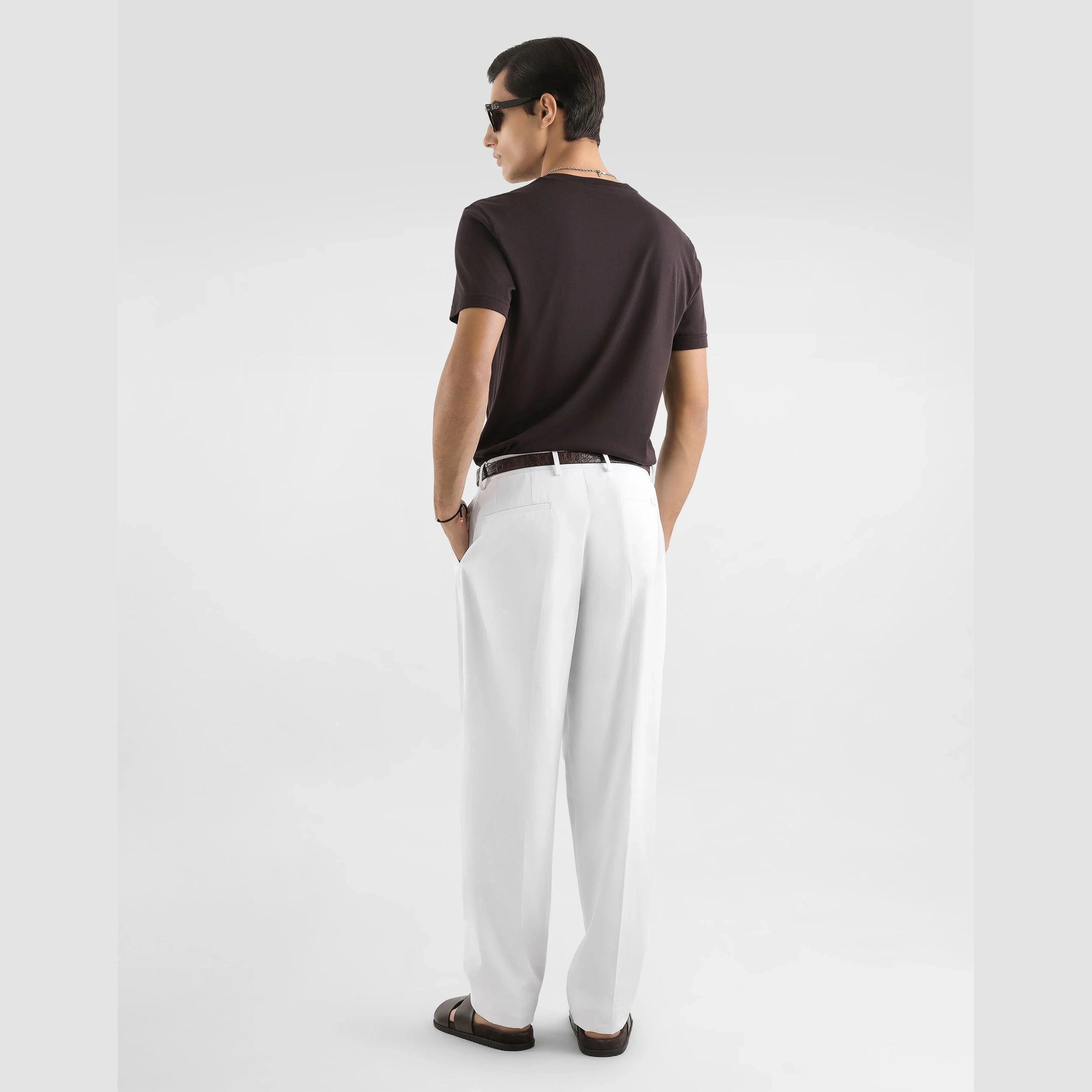 T-Shirt Dolce & Gabbana - Coton à broderie - Marron