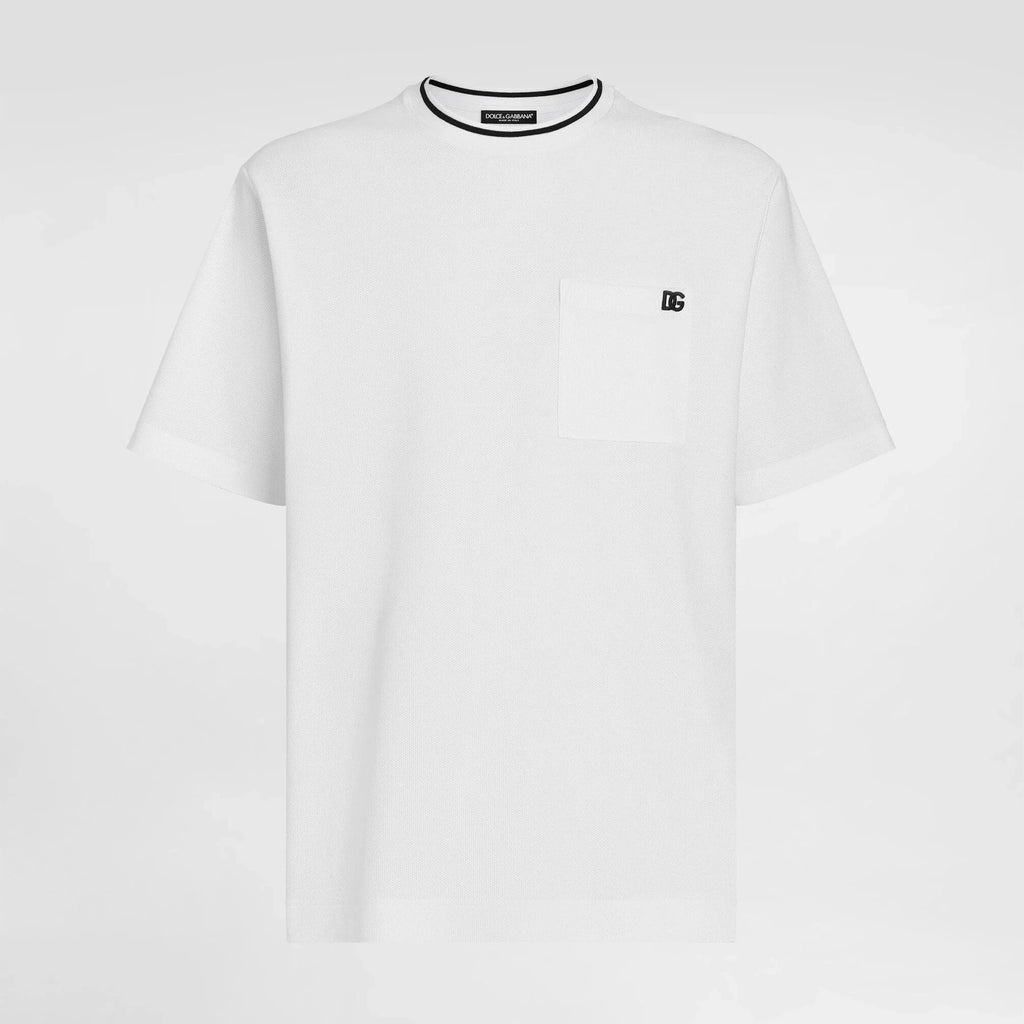 T-Shirt Dolce & Gabbana - Coton piqué - Blanc