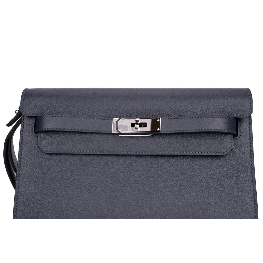 Pochette Hermes - Kelly depeches 25 pouch - Bleu Marine