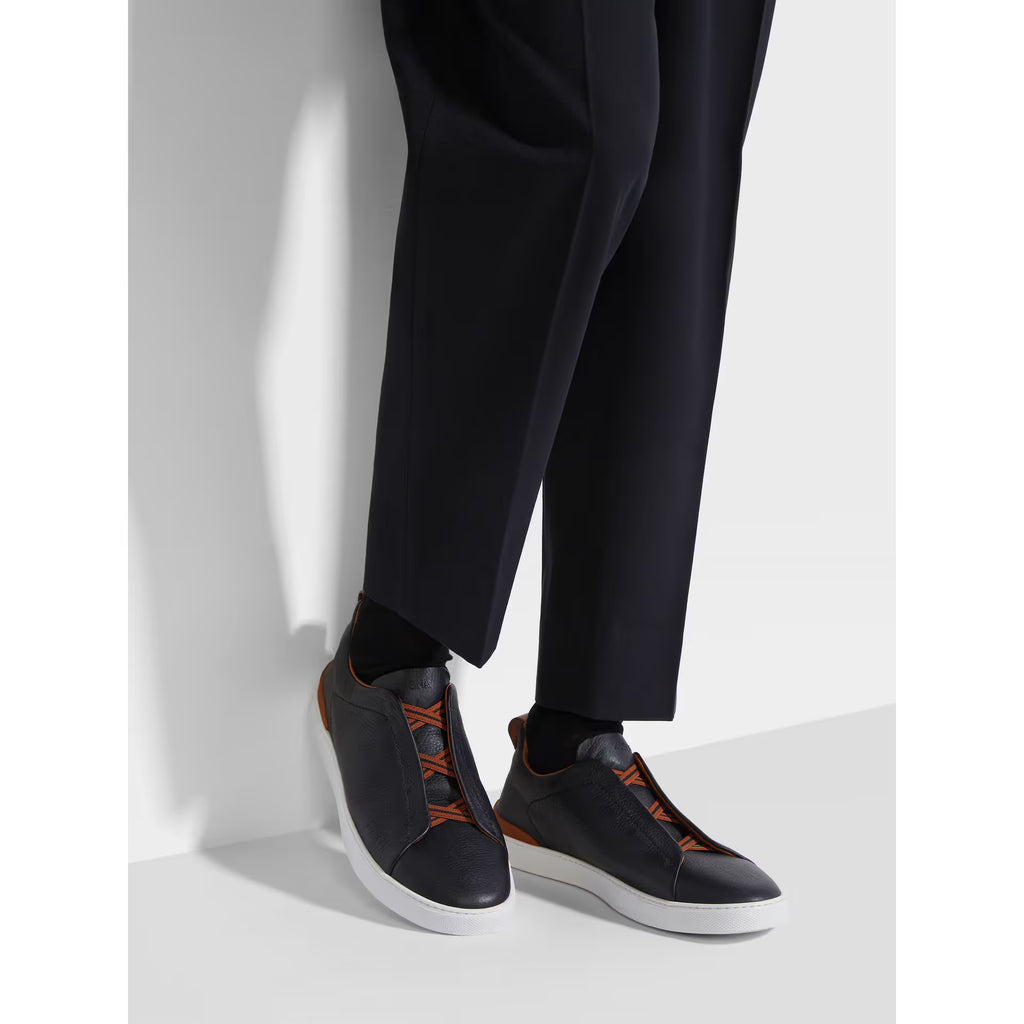 Espadrilles Zegna - Triple Stitch™ - Cuir de Cerf - Noir / Camel