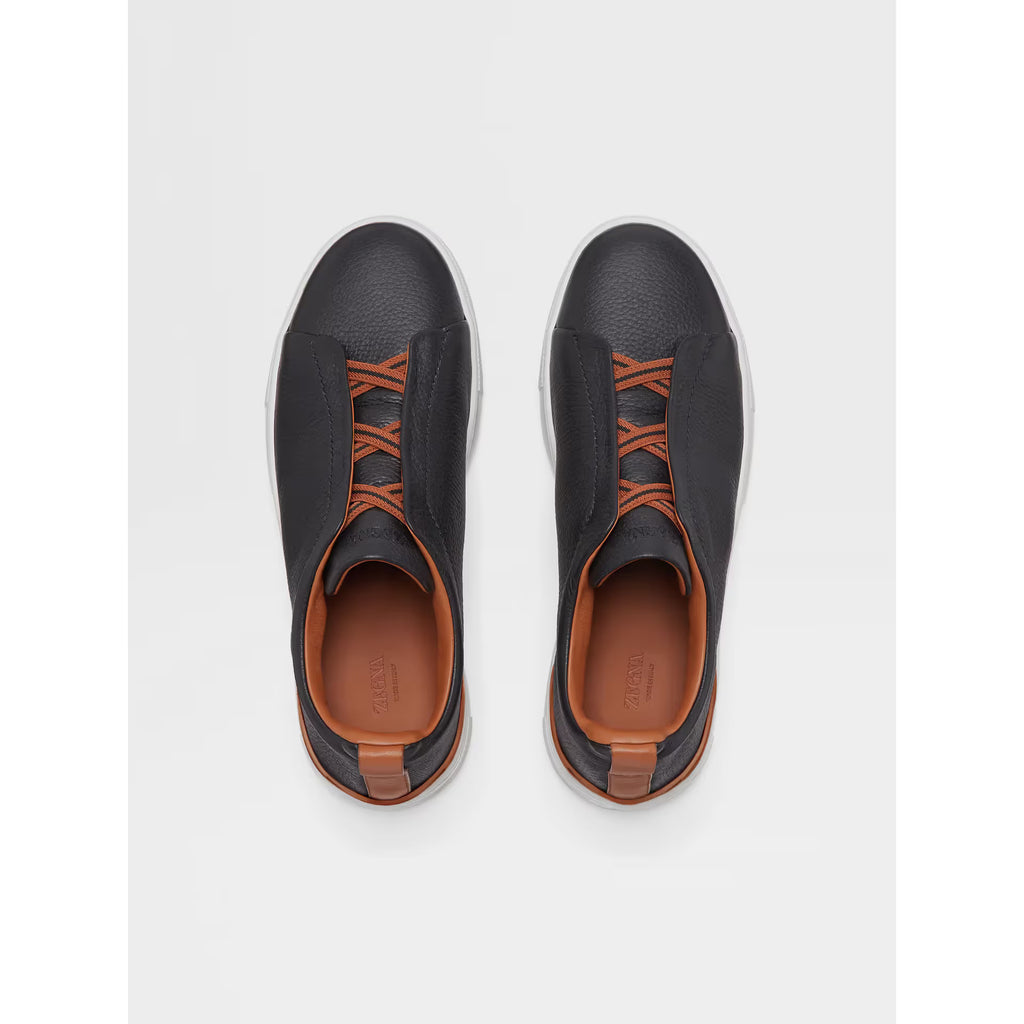 Espadrilles Zegna - Triple Stitch™ - Cuir de Cerf - Noir / Camel