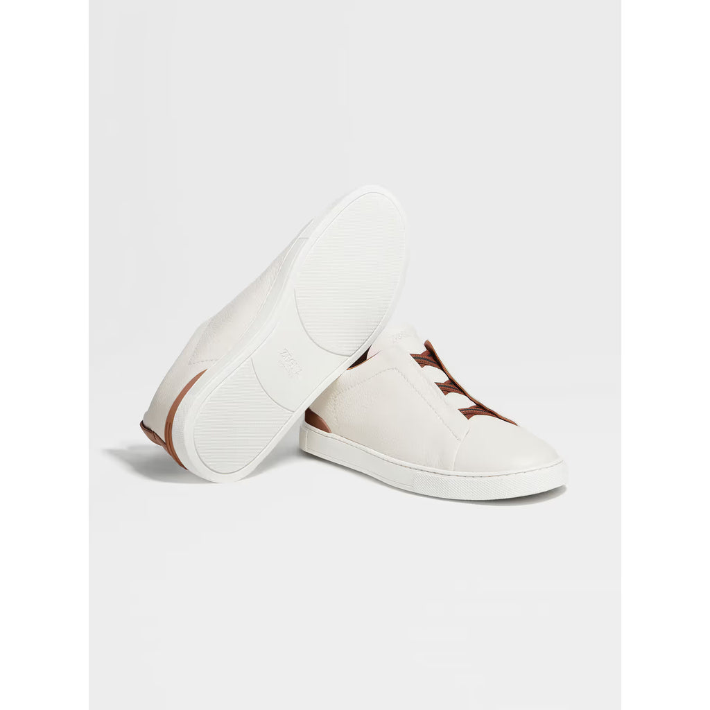 Espadrilles Zegna - Triple Stitch™ - Cuir de Cerf - Blanc / Camel