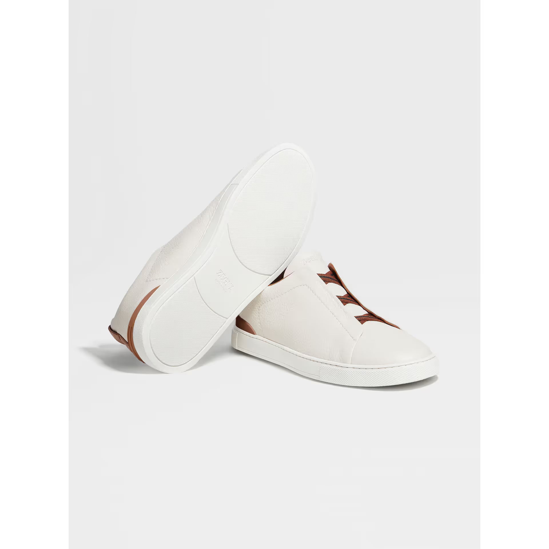 Espadrilles Zegna - Triple Stitch™ - Cuir de Cerf - Blanc / Camel