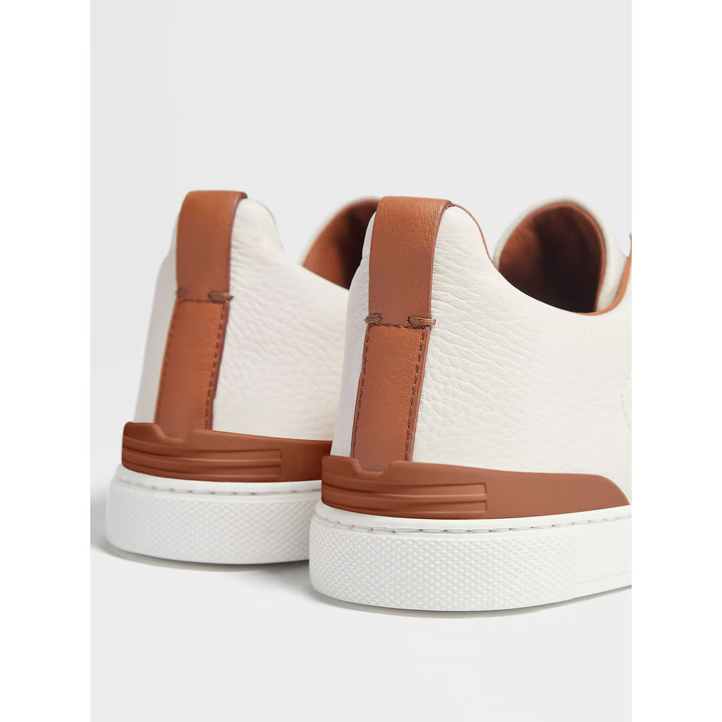Espadrilles Zegna - Triple Stitch™ - Cuir de Cerf - Blanc / Camel
