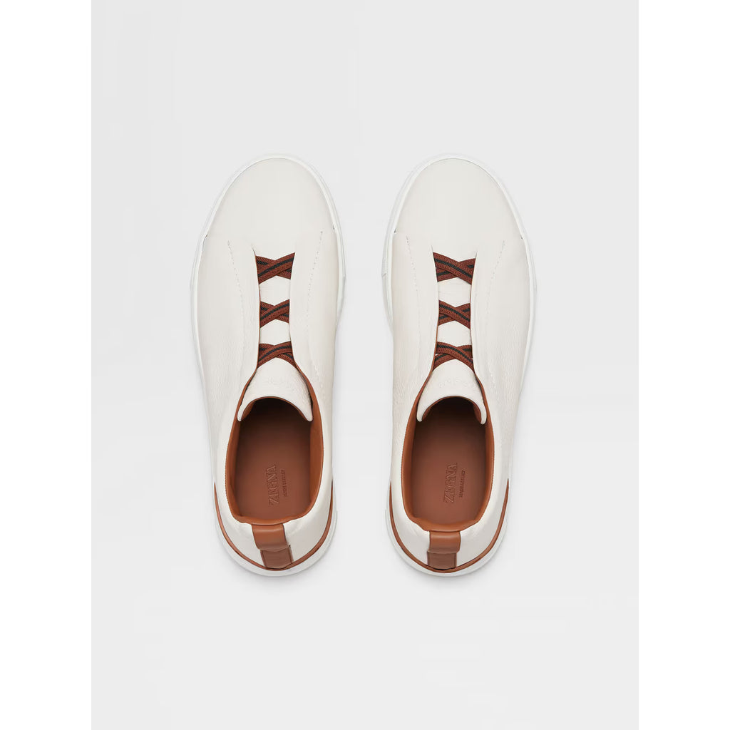 Espadrilles Zegna - Triple Stitch™ - Cuir de Cerf - Blanc / Camel