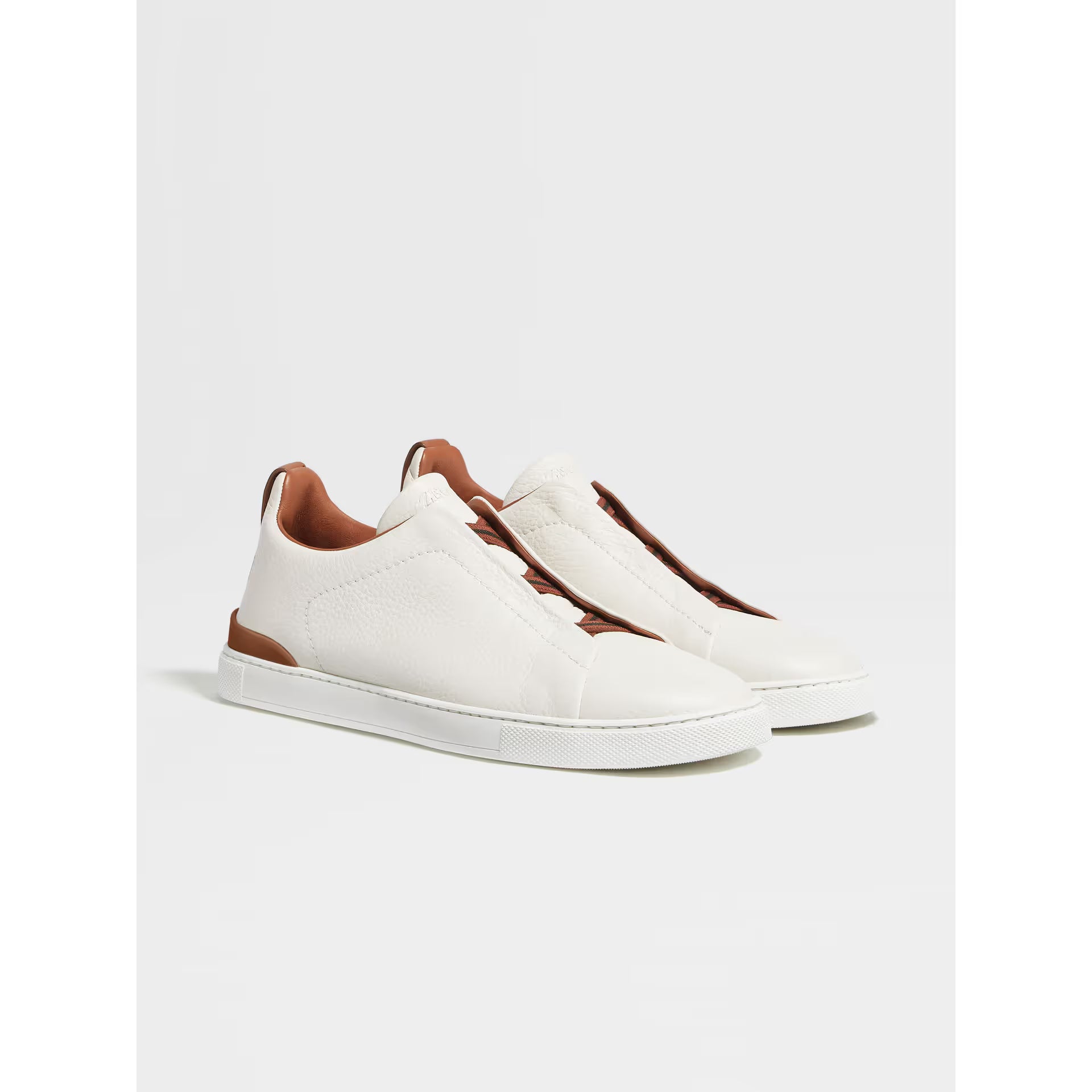 Espadrilles Zegna - Triple Stitch™ - Cuir de Cerf - Blanc / Camel