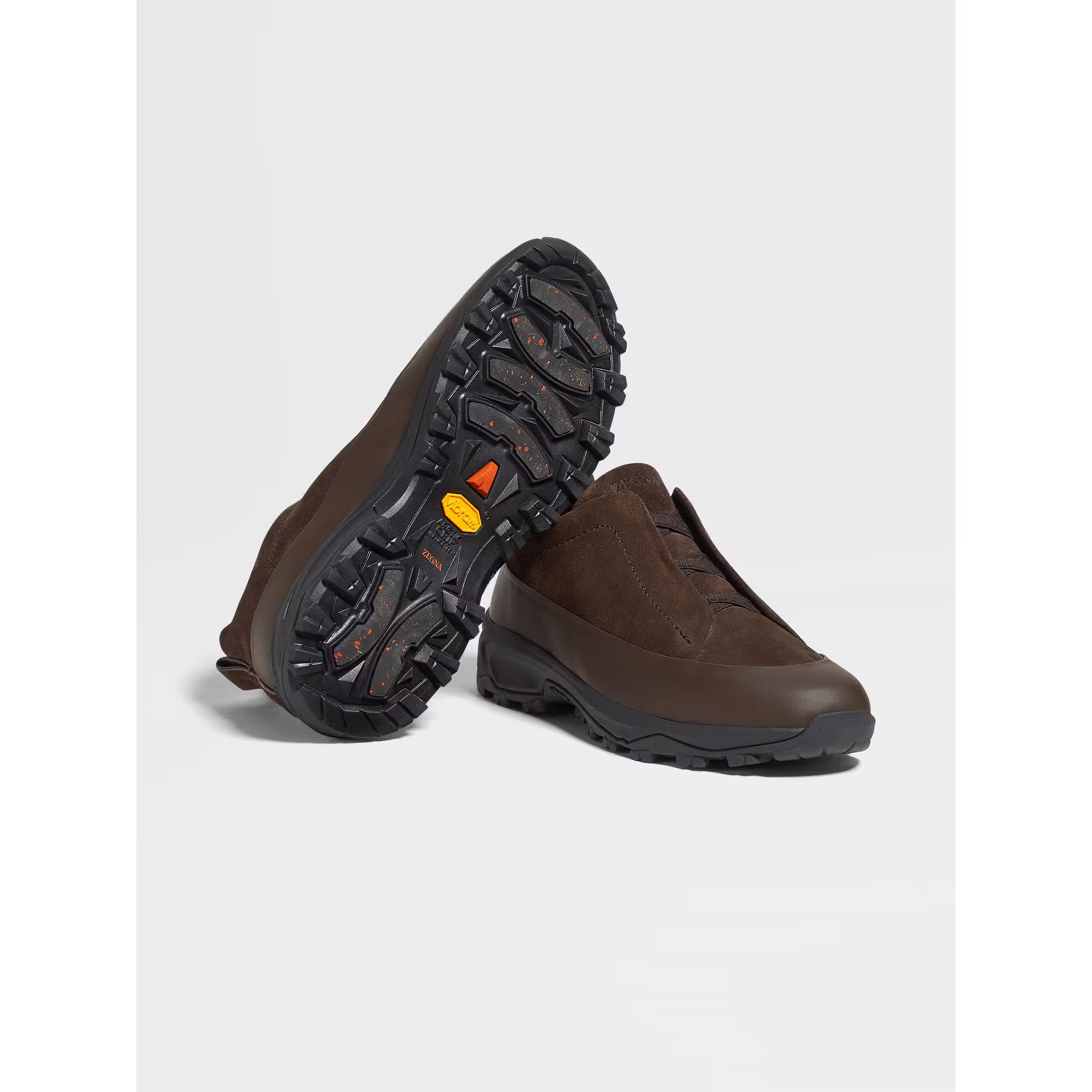 Espadrilles Zegna - Triple Stitch™ - Monte en Cuir et Veau Velours Marron Foncé