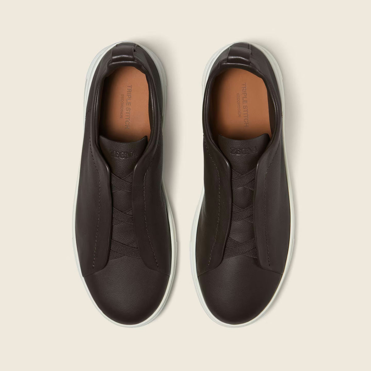 Espadrilles Zegna - Triple Stitch™ SECONDSKIN - Marron Foncé