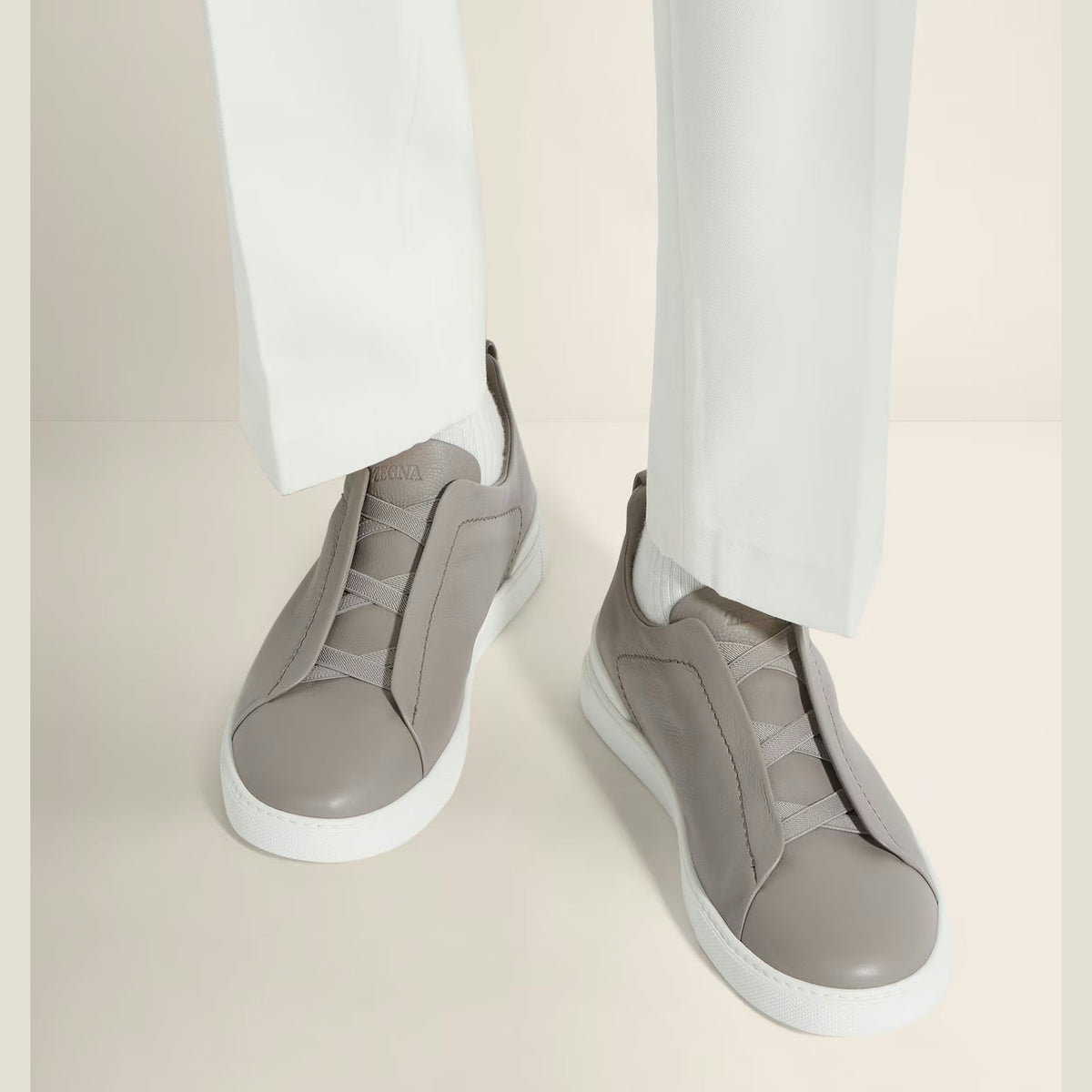 Espadrilles Zegna - Triple Stitch™ SECONDSKIN - Gris Clair