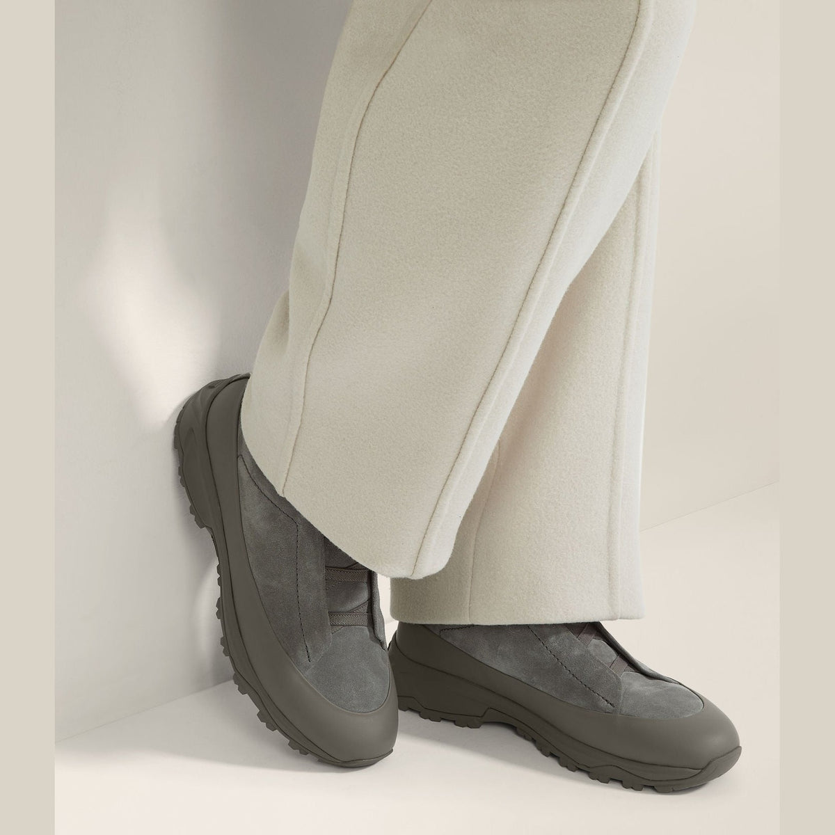 Espadrilles Zegna - Triple Stitch™ - Monte en Cuir et Veau Velours - Gris