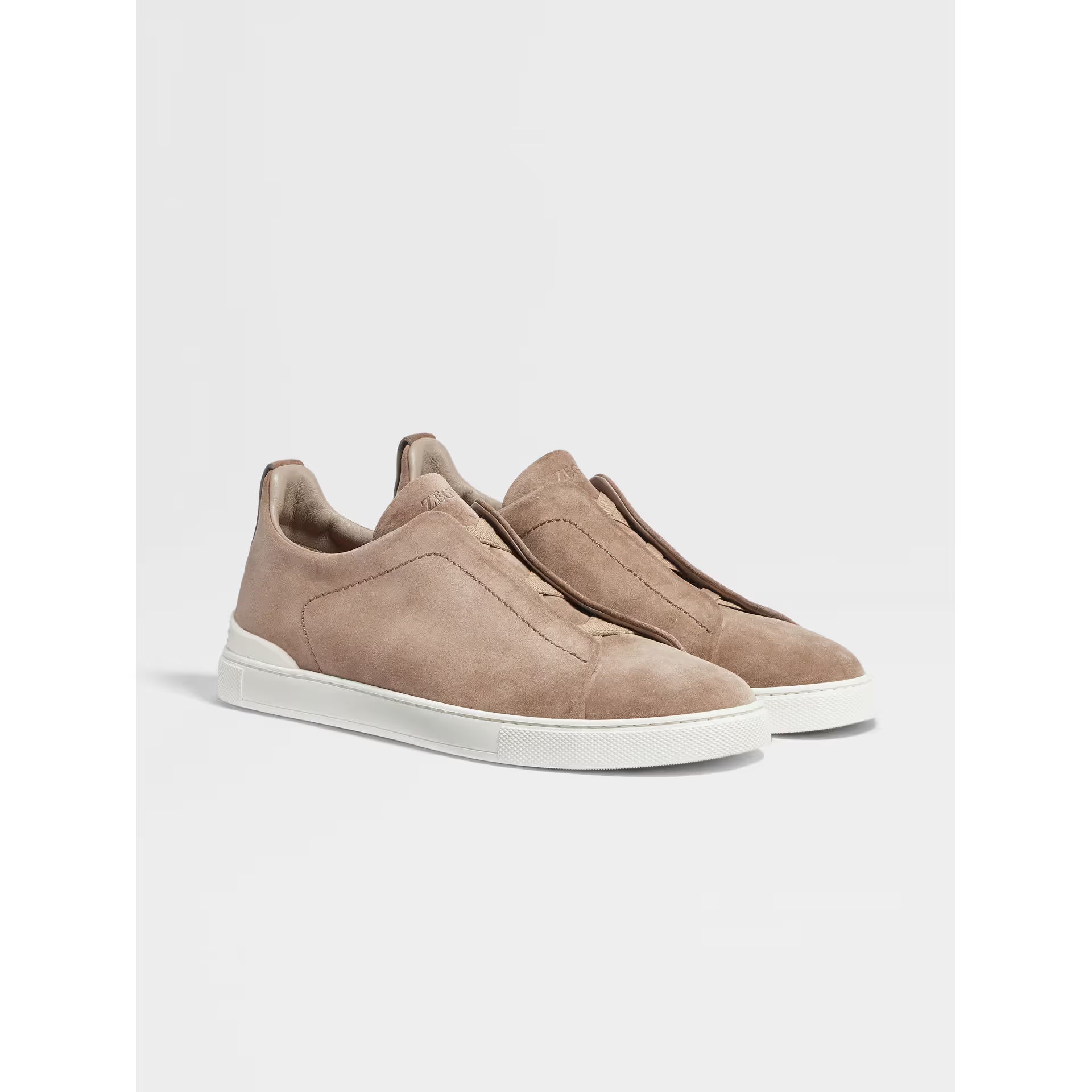 Espadrilles Zegna - Triple Stitch™ - en Veau Velours Beige Foncé