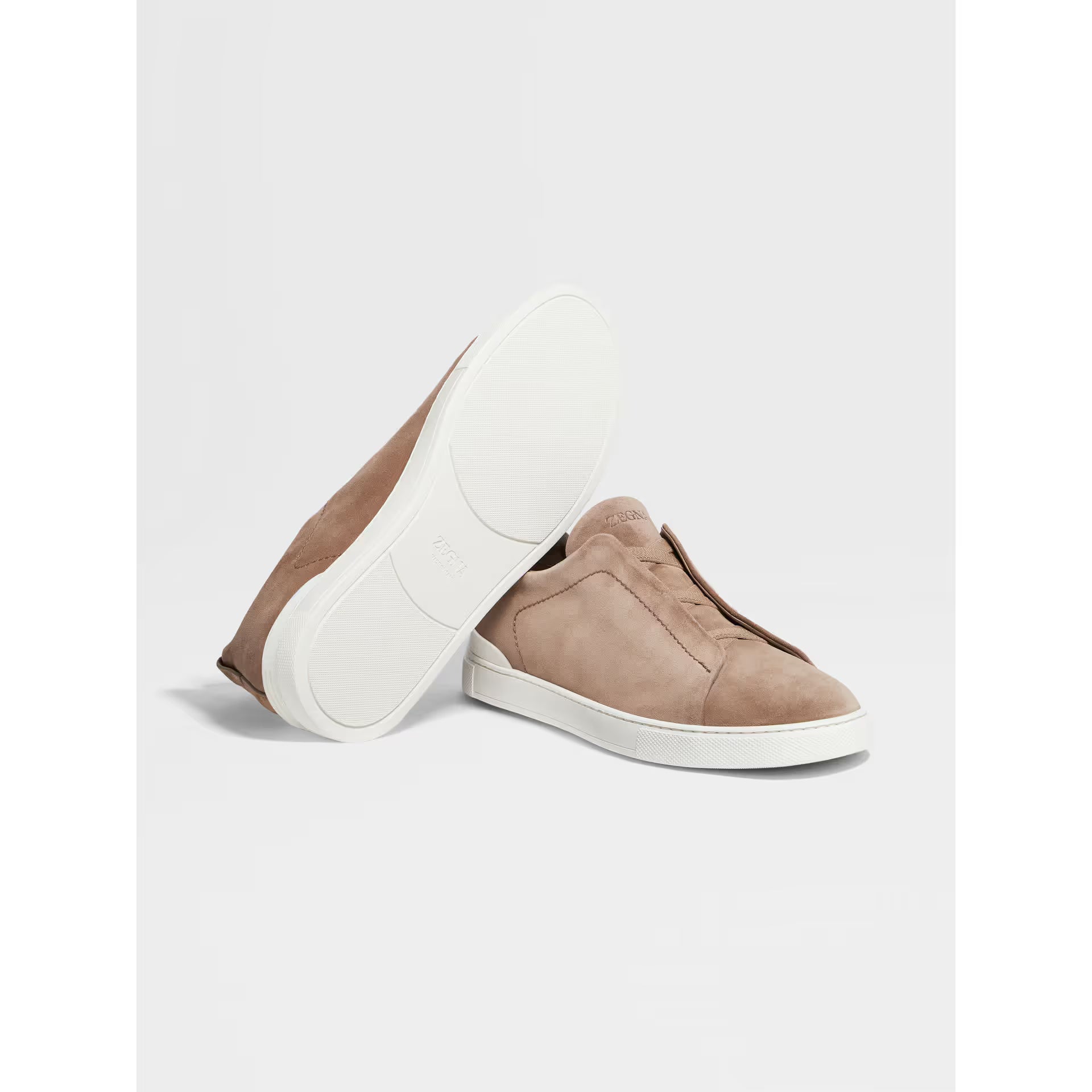 Espadrilles Zegna - Triple Stitch™ - en Veau Velours Beige Foncé