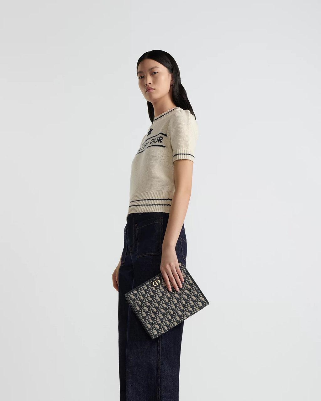 Pochette Dior - Dea 30 Montaigne - Toile jacquard Dior Oblique bleu