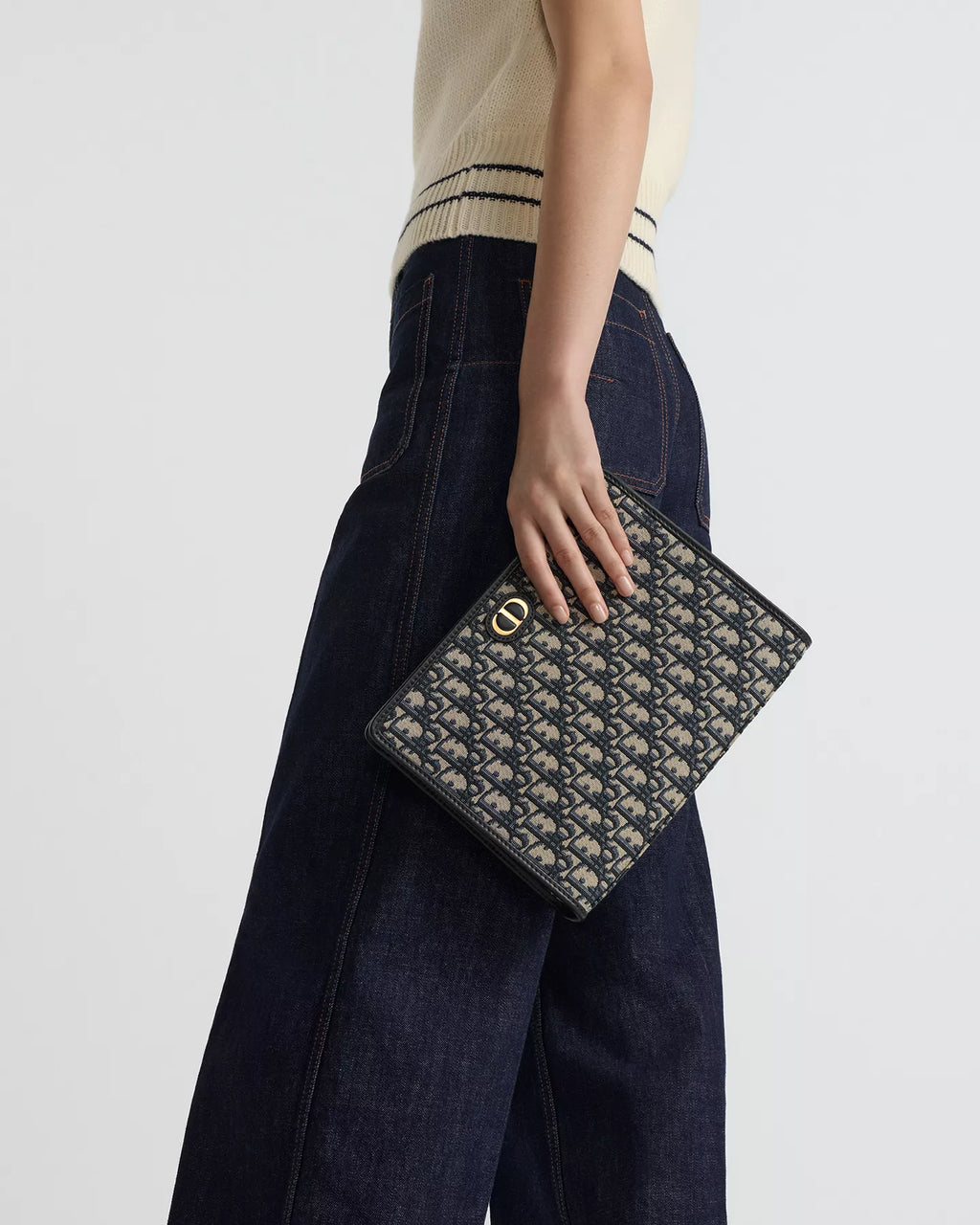 Pochette Dior - Dea 30 Montaigne - Toile jacquard Dior Oblique bleu
