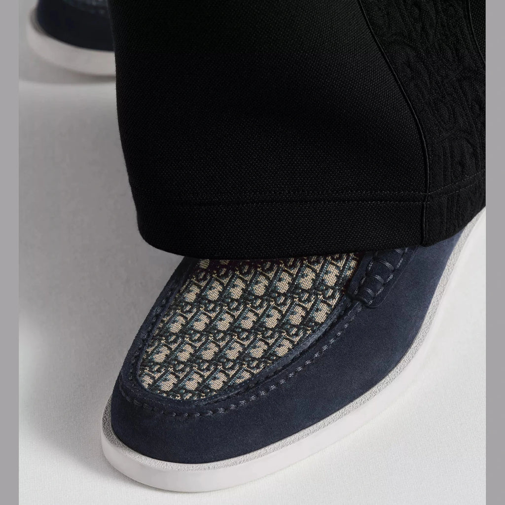 Mocassins Dior - Granville - Toile Jacquard - Bleu Marine