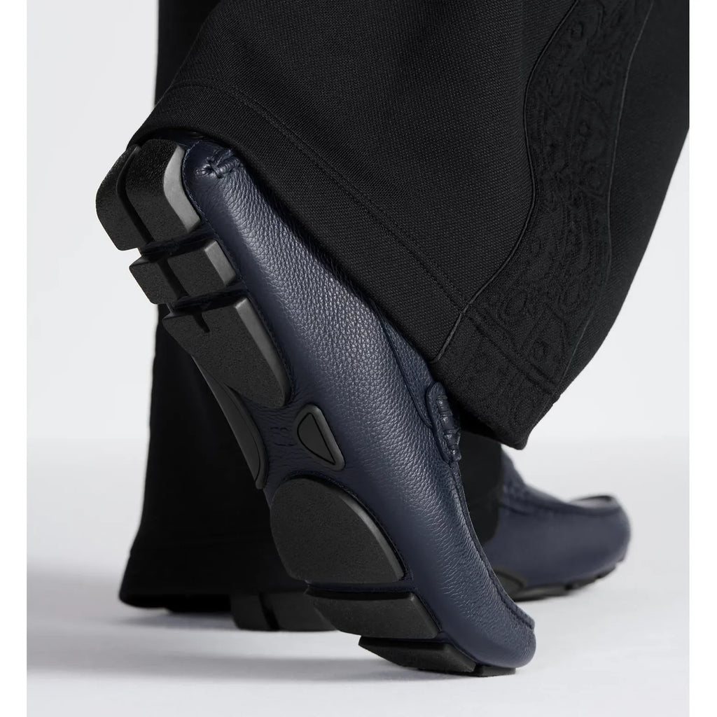 Mocassins Dior - Cuir de veau grainé - Bleu Marine