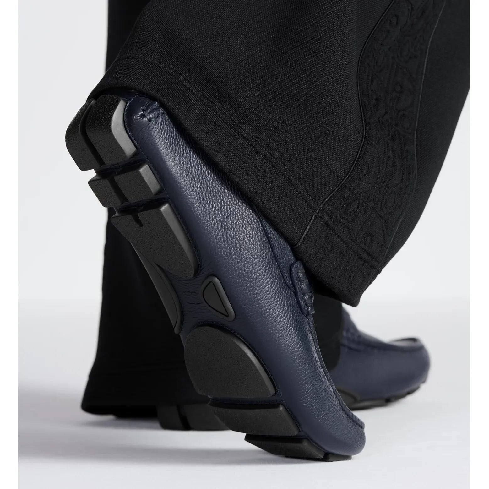 Mocassin Dior - Cuir de veau grainé - Bleu Marine