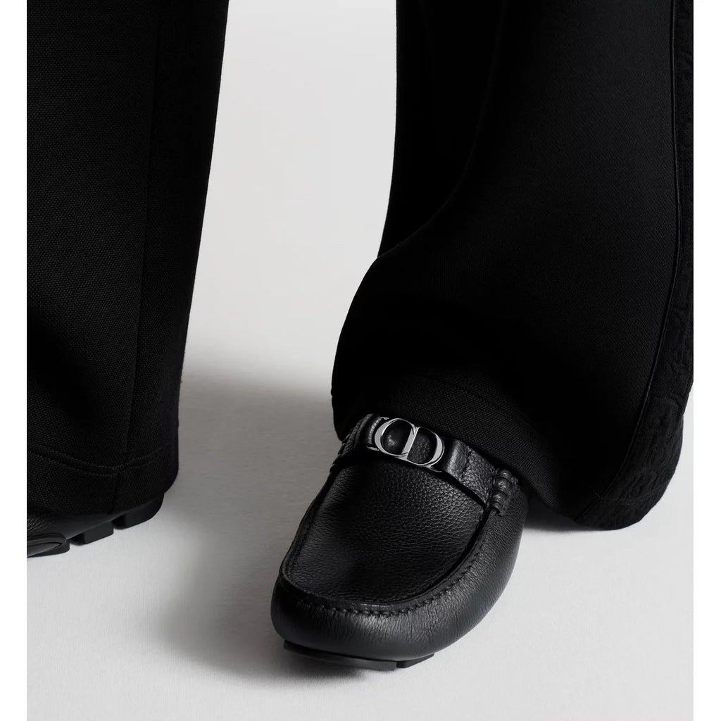 Mocassin Dior - Cuir de veau grainé - Noir