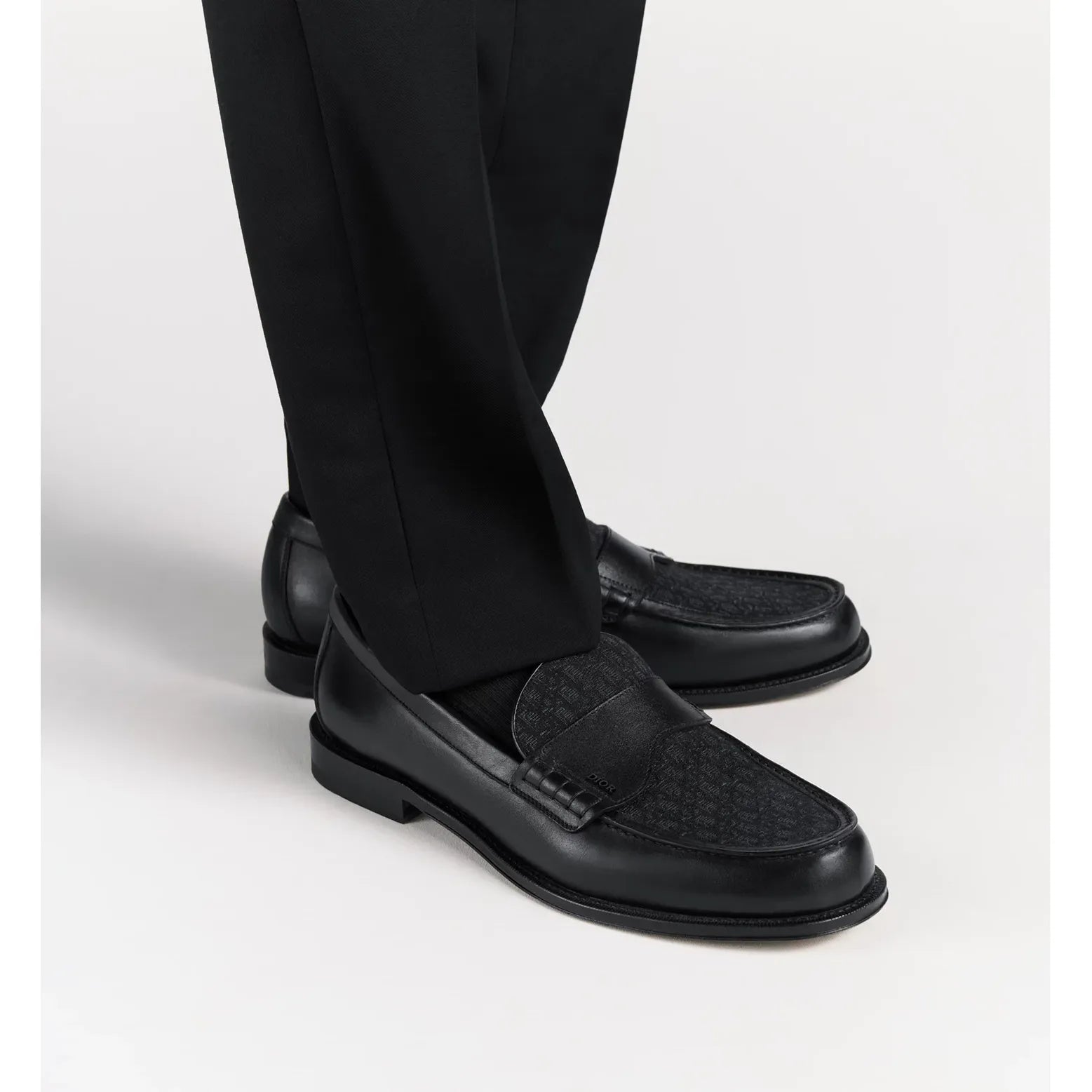 Mocassin Dior - Granville - Noir et Toile Jacquard