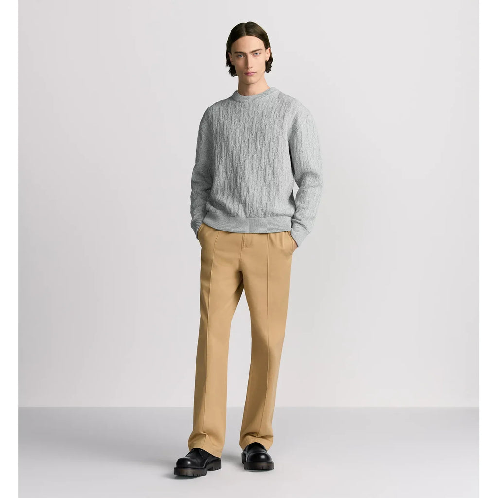 Pull Dior Oblique Jacquard de coton mélangé - Gris