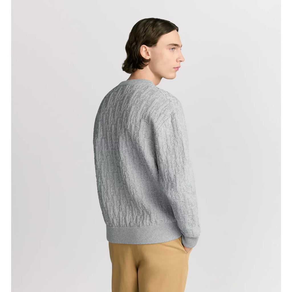 Pull Dior Oblique Jacquard de coton mélangé - Gris