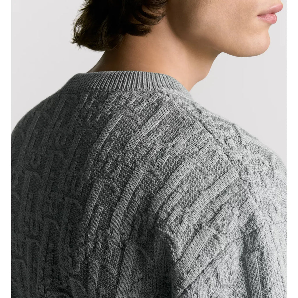 Pull Dior Oblique Jacquard de coton mélangé - Gris