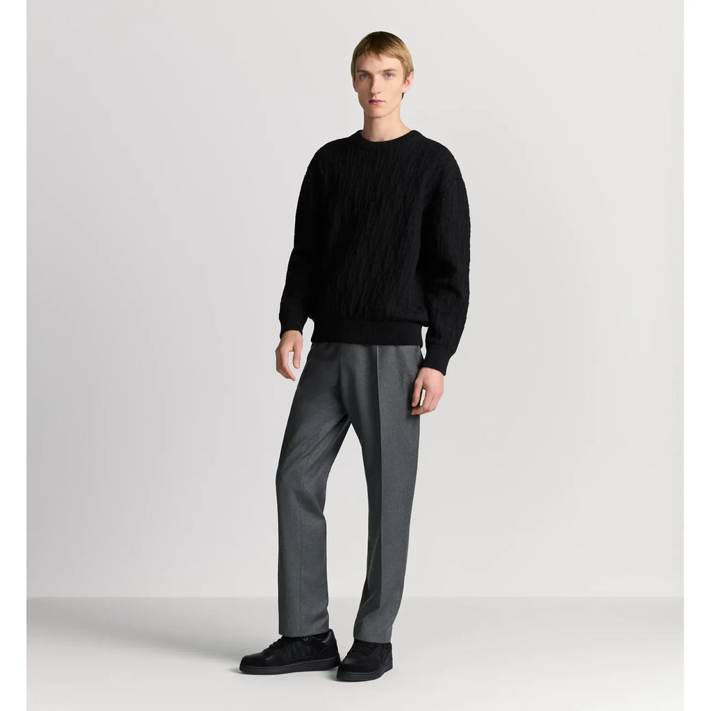 Pull Dior Oblique Jacquard de coton mélangé - Noir