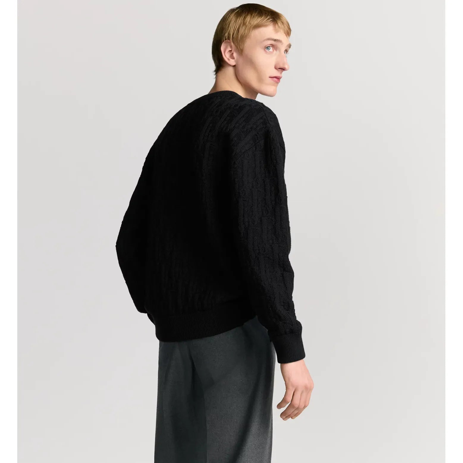 Pull Dior Oblique Jacquard de coton mélangé - Noir