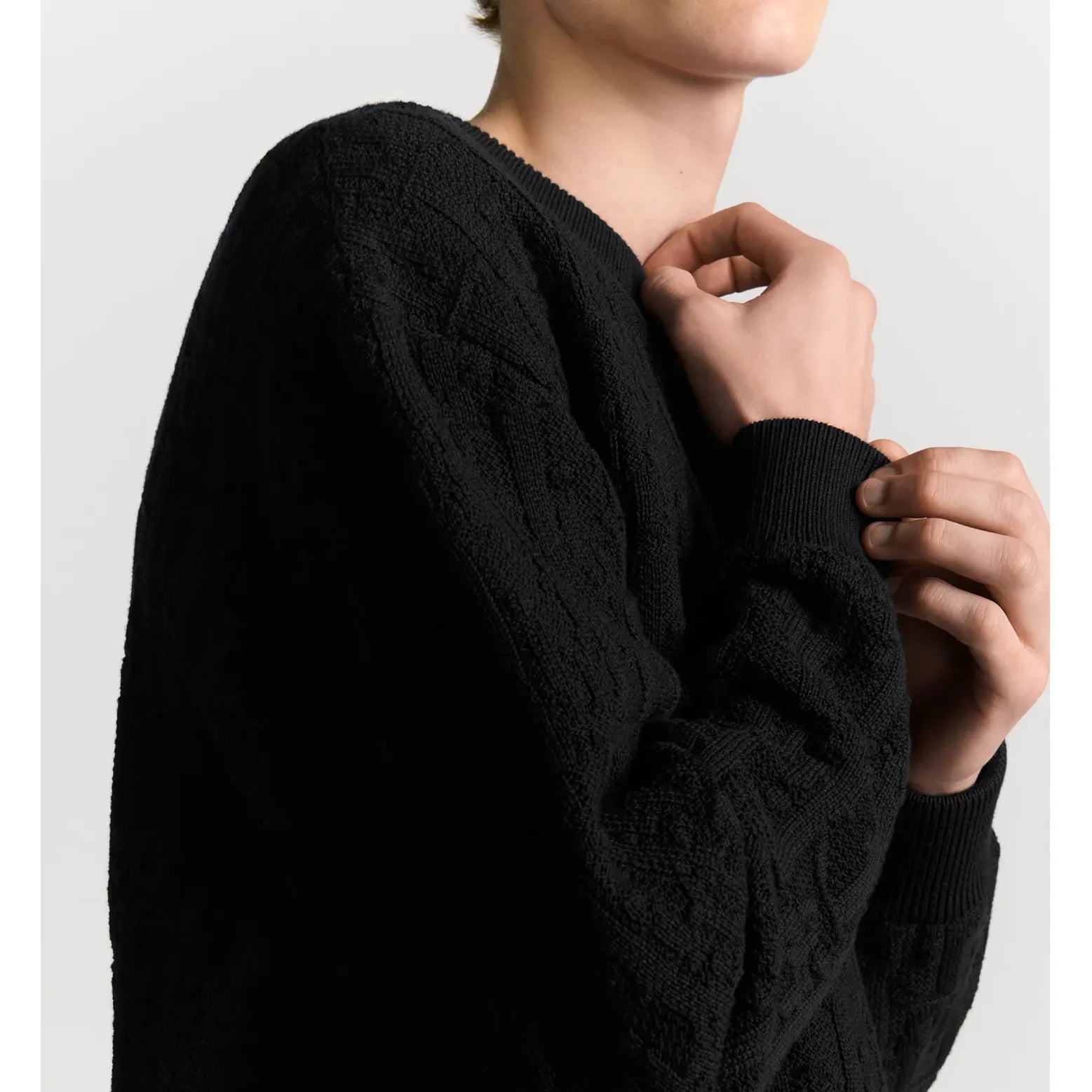 Pull Dior Oblique Jacquard de coton mélangé - Noir