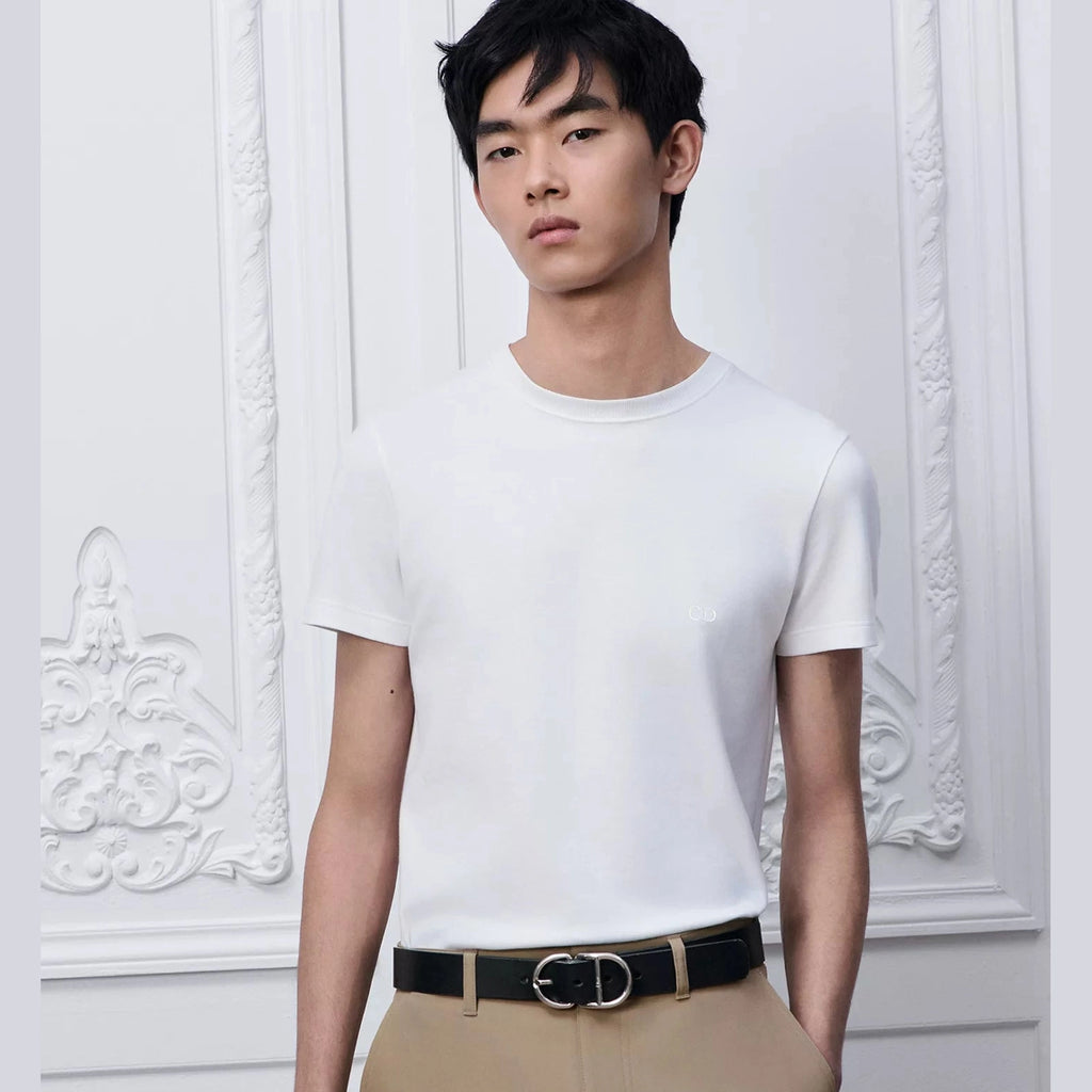T-Shirt Christian Dior - CD Brodé - Coupe Regular - Blanc