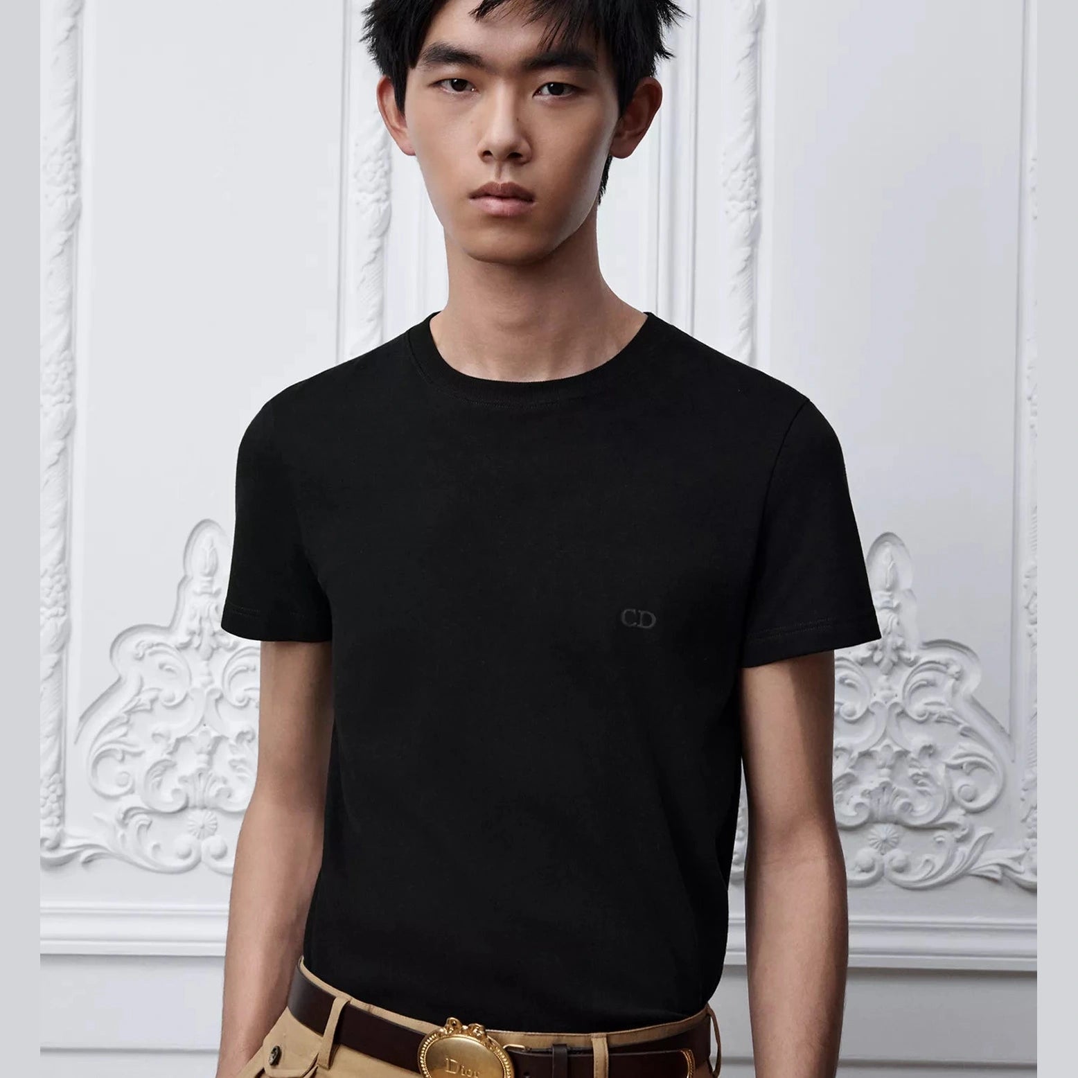 T-Shirt Christian Dior - CD Brodé - Coupe Regular - Noir