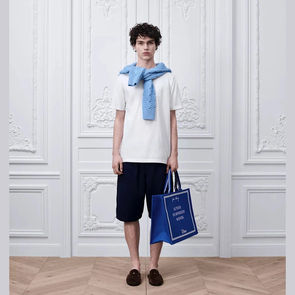 T-Shirt Dior - Logo Brodé - Coupe Relax - Blanc